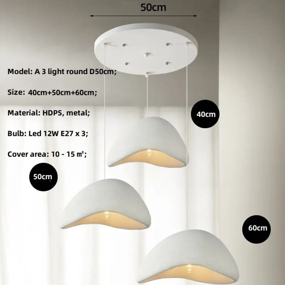 Meera Nordic Wabi-Sabi 3-Light LED Pendant for Dining Room – view 10