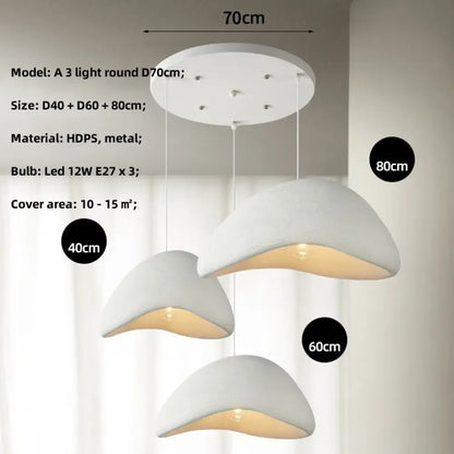 Meera Nordic Wabi-Sabi 3-Light LED Pendant for Dining Room – view 11