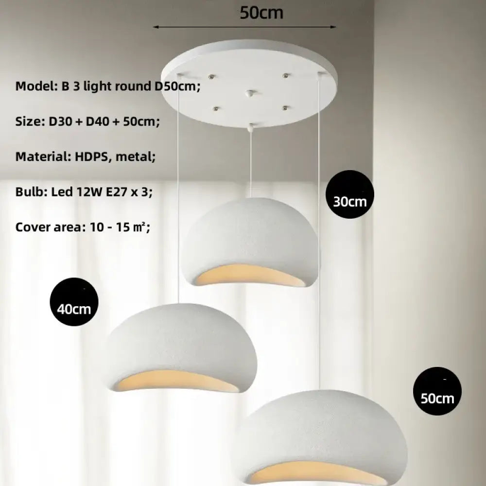 Meera Nordic Wabi-Sabi 3-Light LED Pendant for Dining Room – view 15