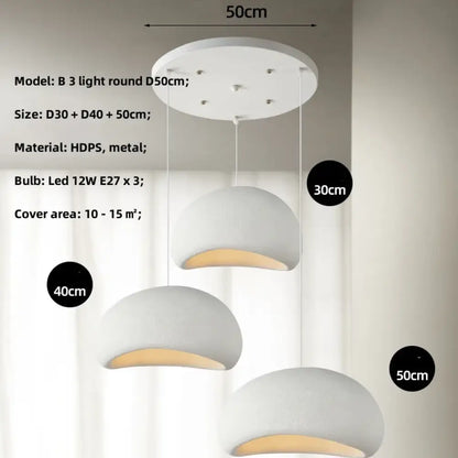 Meera Nordic Wabi-Sabi 3-Light LED Pendant for Dining Room – view 15