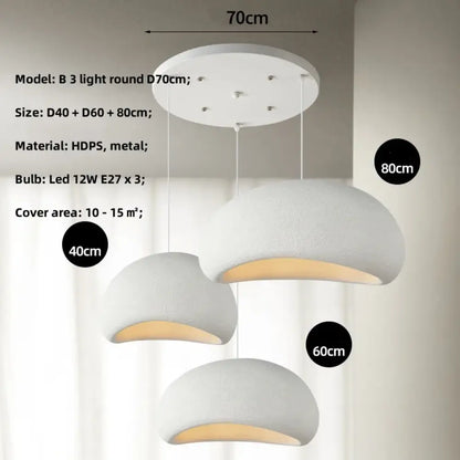 Meera Nordic Wabi-Sabi 3-Light LED Pendant for Dining Room – view 17