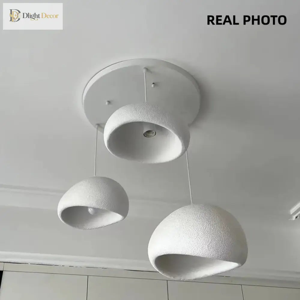 Meera Nordic Wabi-Sabi 3-Light LED Pendant for Dining Room – view 2