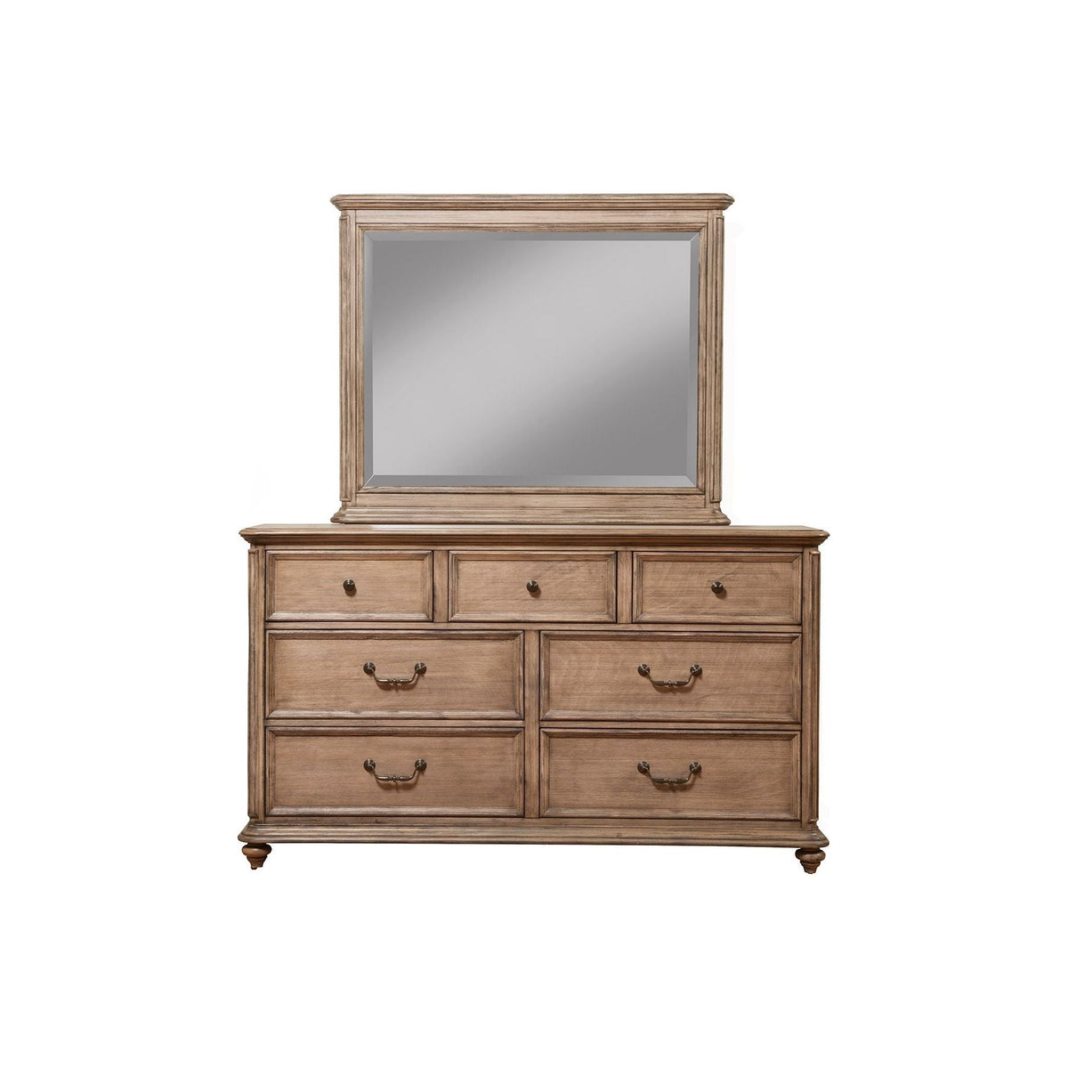 Melbourne Carved Wood Dresser Mirror in French Truffle Finish – view 3