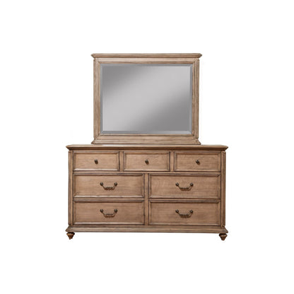 Melbourne Carved Wood Dresser Mirror in French Truffle Finish – view 3