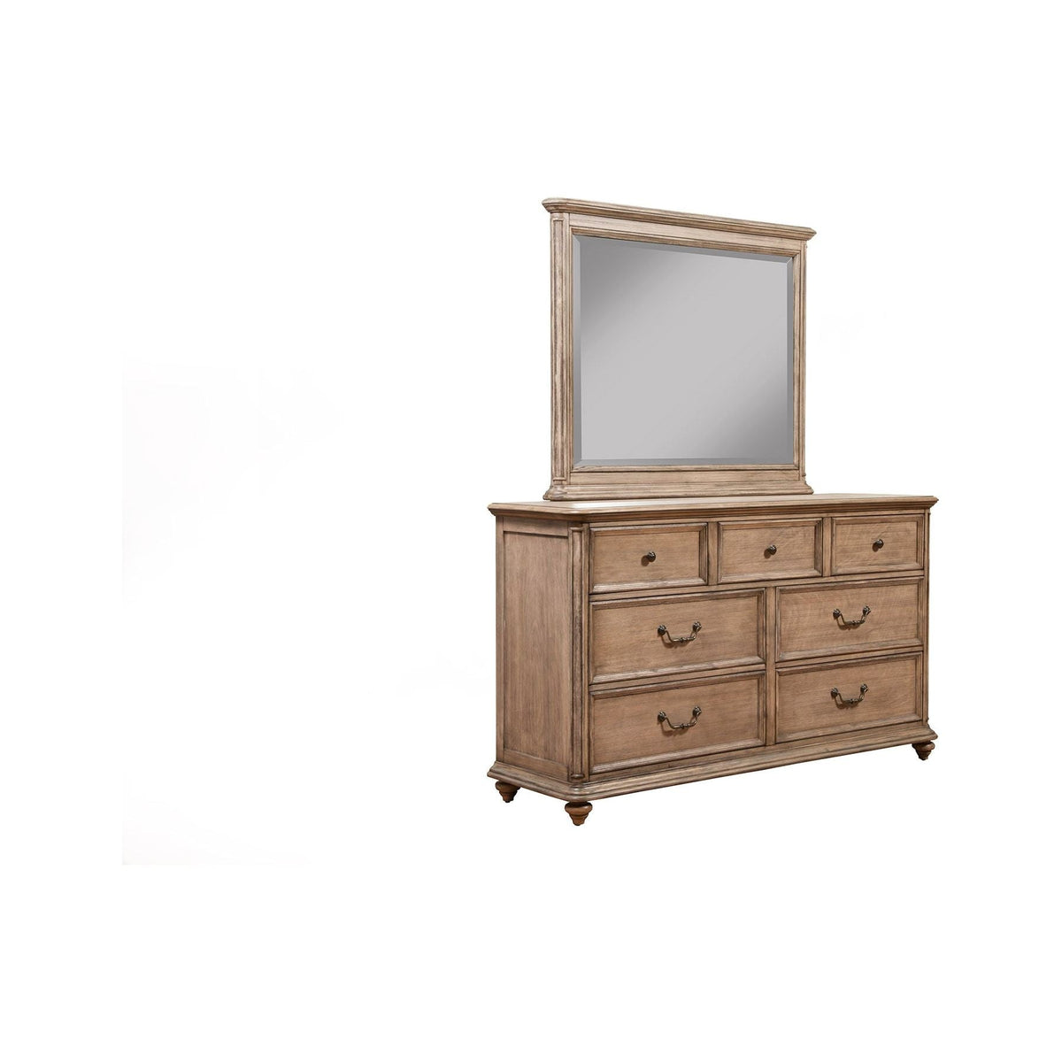 Melbourne Carved Wood Dresser Mirror in French Truffle Finish – view 2