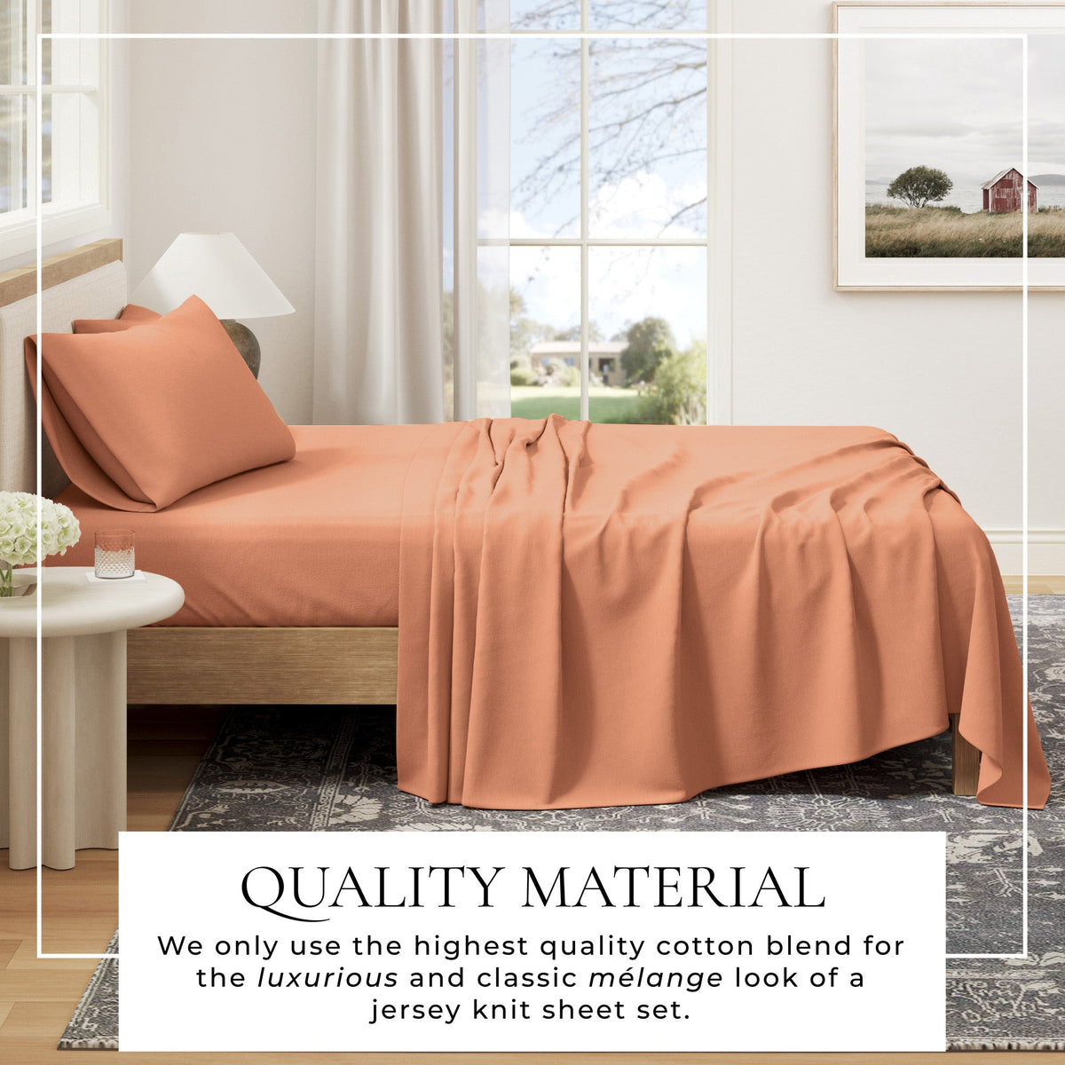 Heathered Jersey Knit Sheet Set – Carmen Collection – view 79