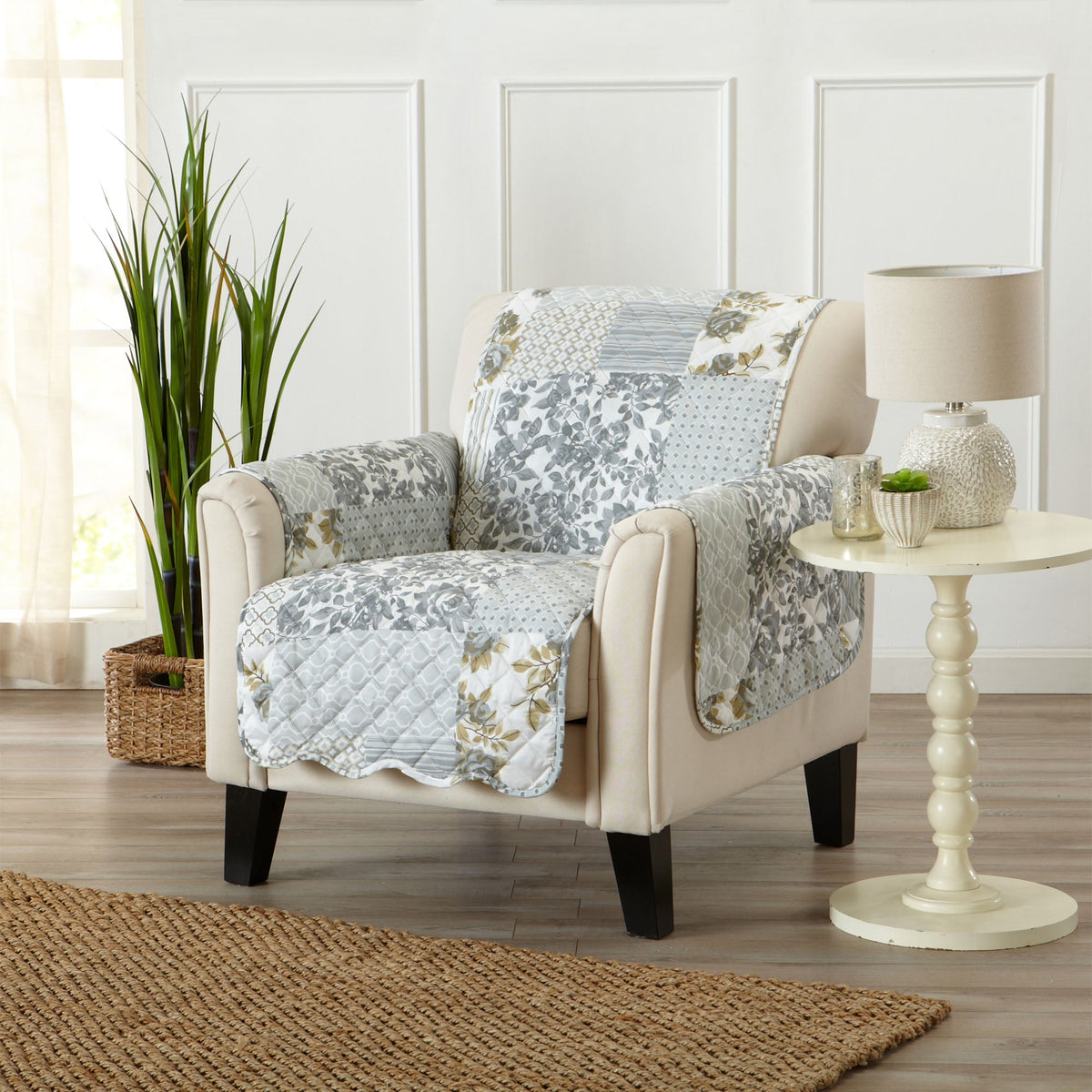 Reversible Patchwork Furniture Protector – Langdon Collection Sofa Cover – view 25