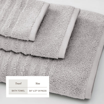 Karina Collection Luxury Combed Cotton Ribbed Bath Towel Set – view 106