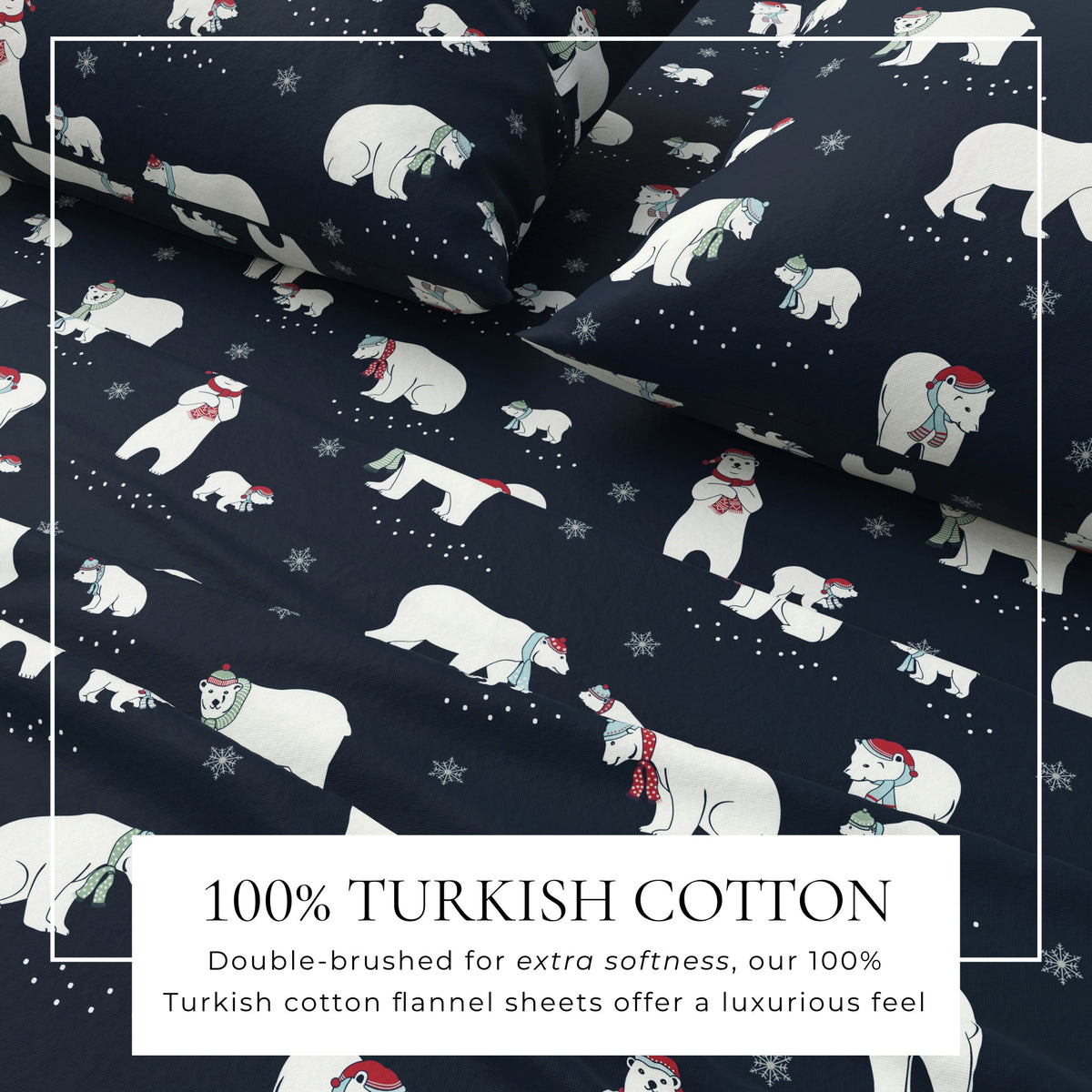 Turkish Cotton Christmas Flannel Sheet Set – Whittaker Collection – view 2