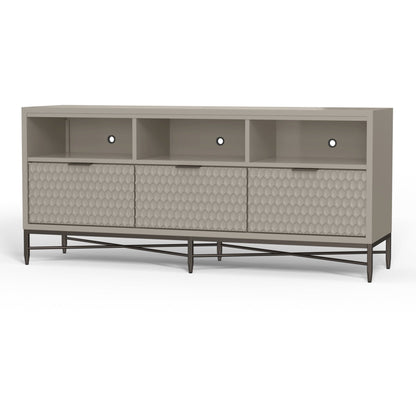 Milo Mahogany TV Console with Pewter Metal Base, Gray – view 3