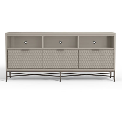 Milo Mahogany TV Console with Pewter Metal Base, Gray – view 2