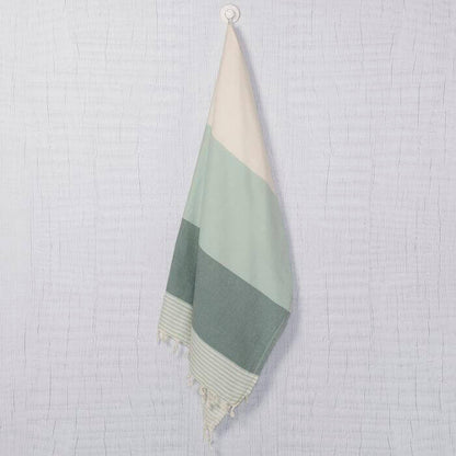 Multi Color Striped Turkish Towel, Handwoven Cotton, Oversized 39 x 70 – view 5