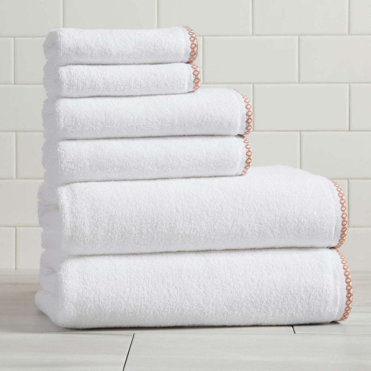 Valery Collection Border-Stitched Cotton 6-Piece Towel Set – view 97