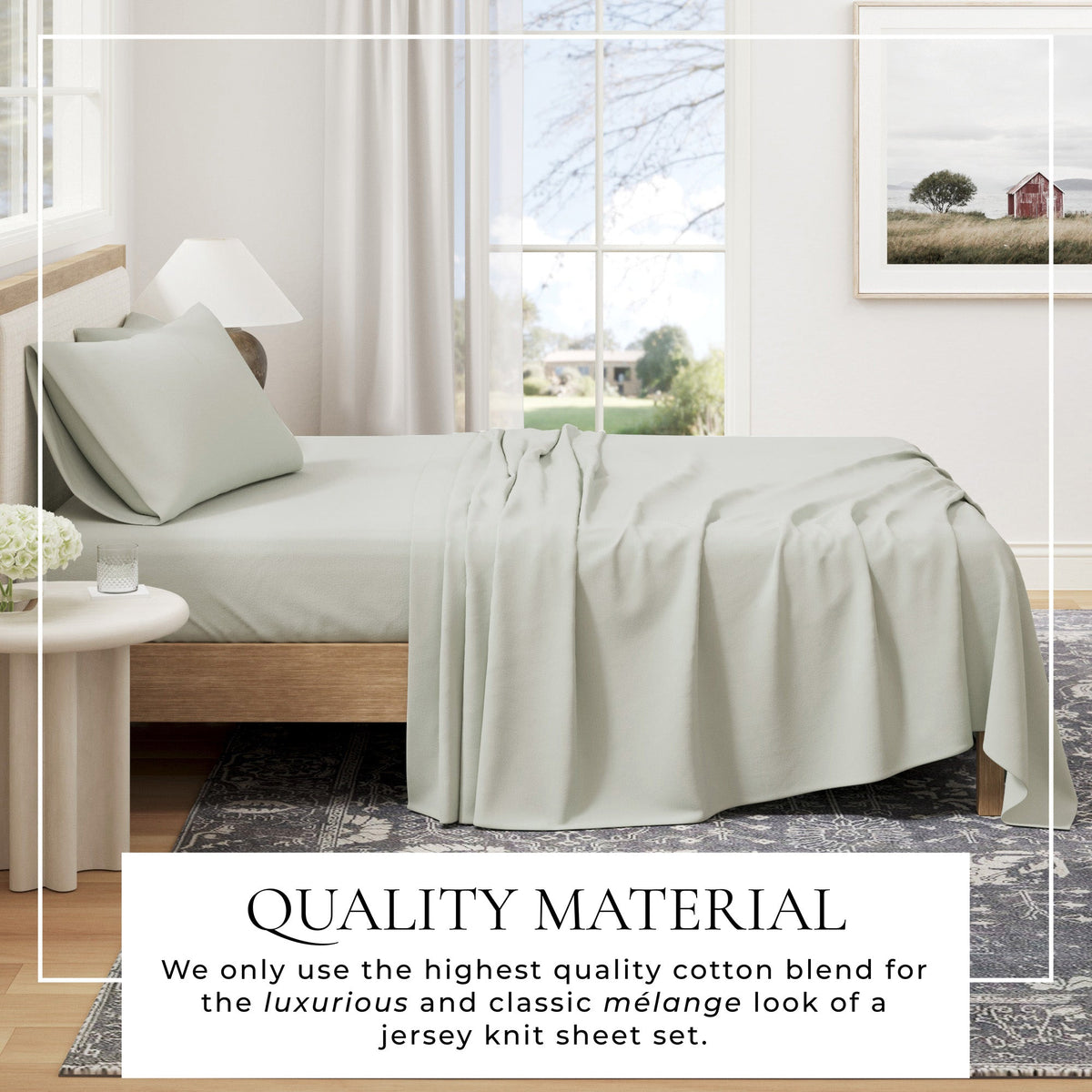 Heathered Jersey Knit Sheet Set – Carmen Collection – view 107