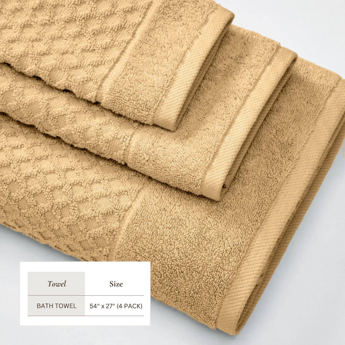 Cotton Diamond Waffle Weave Bath Towel Set – Grayson Collection – view 36
