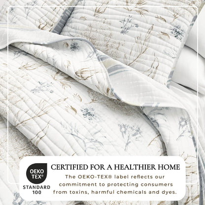 Coral Sea Maze Coastal Microfiber Quilt Set – Newcomb Collection – view 2