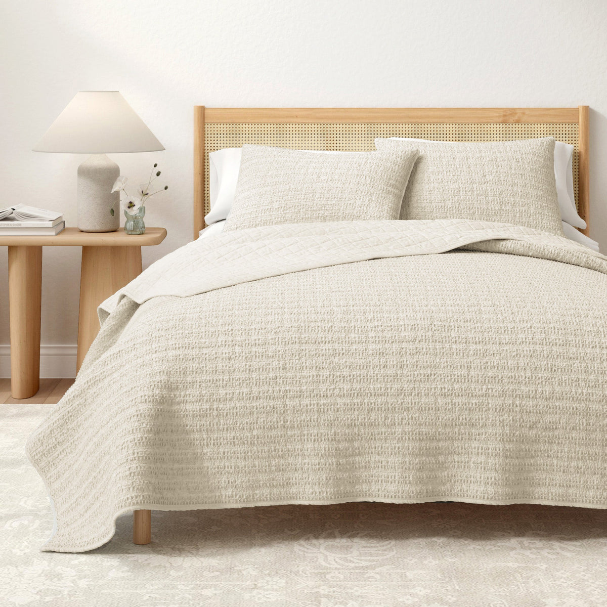 Garment-Washed Cotton Waffle Weave Quilt Set – Genevieve Collection – view 7