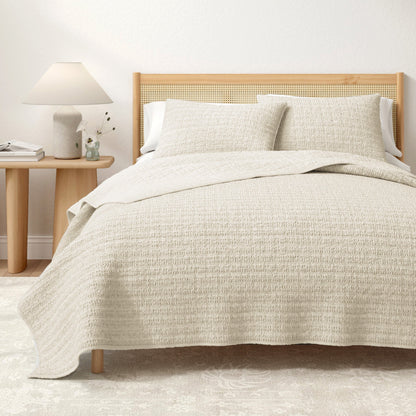 Garment-Washed Cotton Waffle Weave Quilt Set – Genevieve Collection – view 7