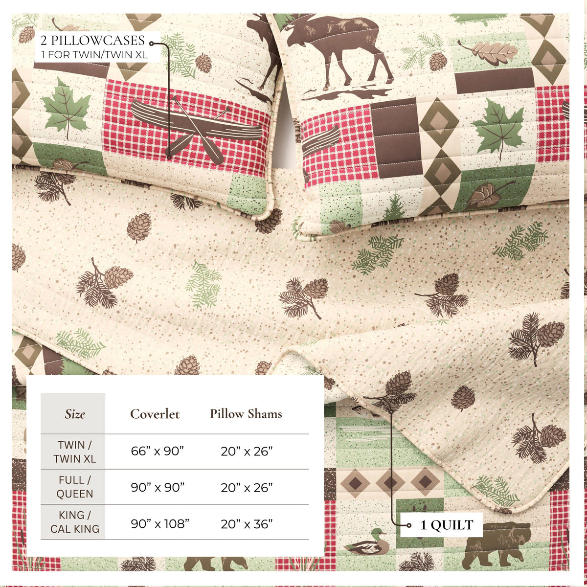 Wilder Collection Rustic Lodge Patchwork Quilt Set – view 3