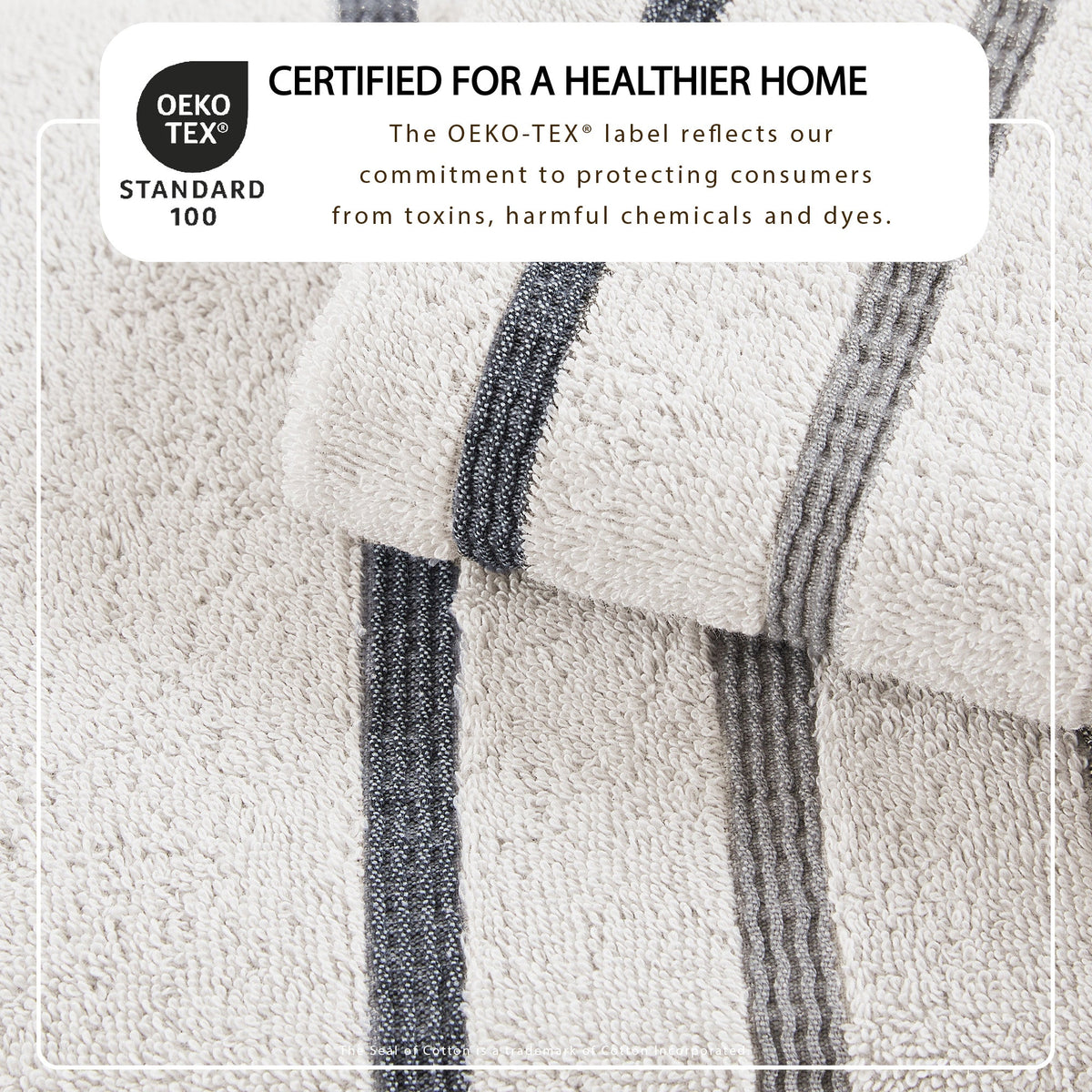 Decorative Cotton Stripe Bath Towel Set – Noelle Collection – view 97