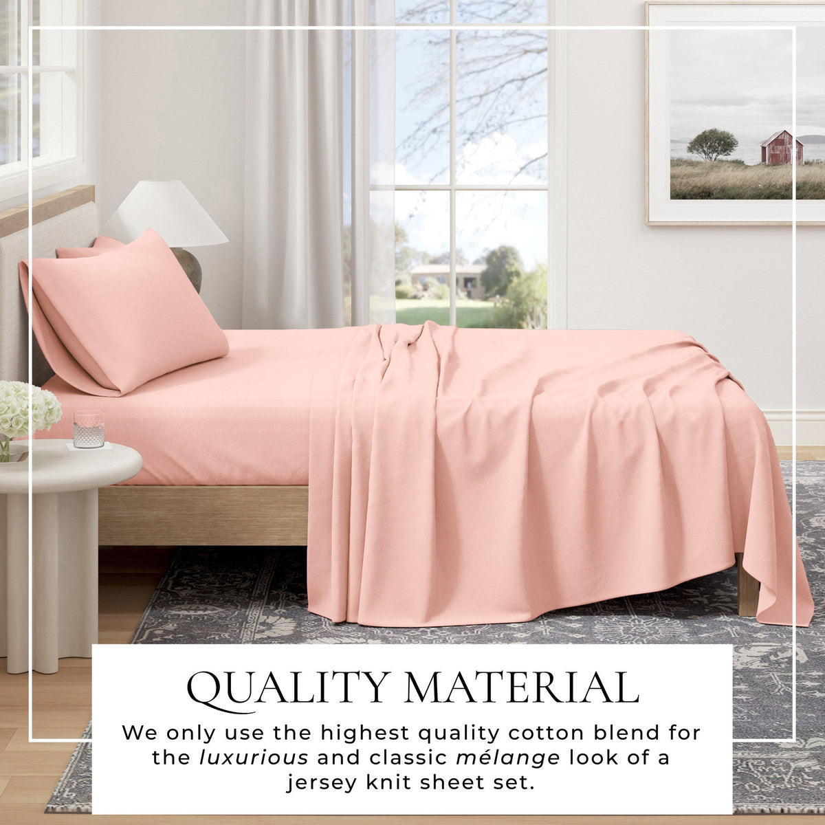 Heathered Jersey Knit Sheet Set – Carmen Collection – view 37