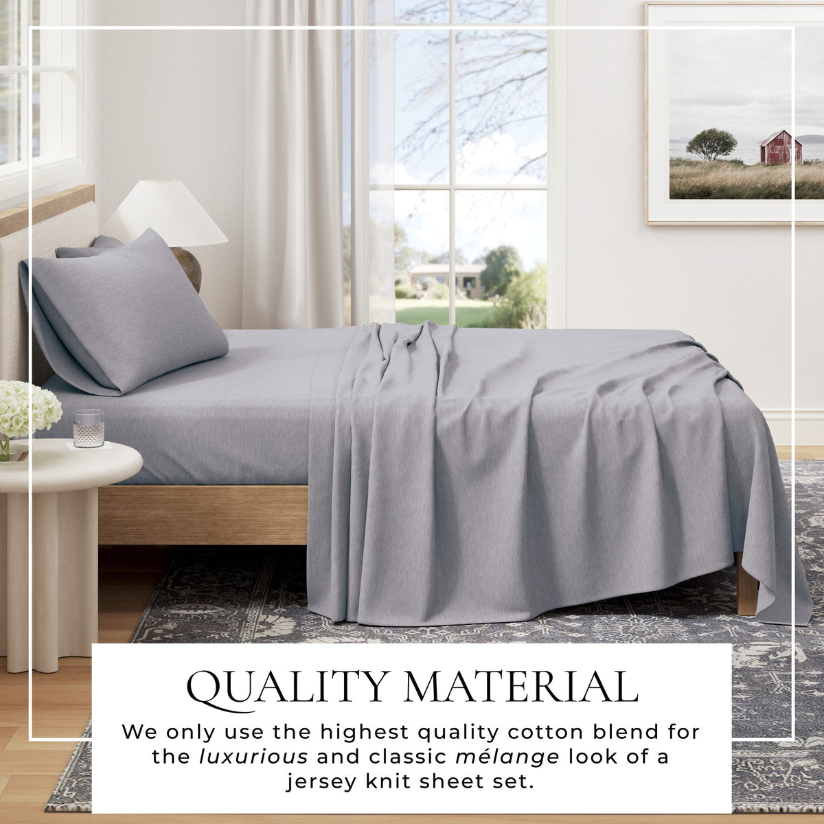 Heathered Jersey Knit Sheet Set – Carmen Collection – view 51