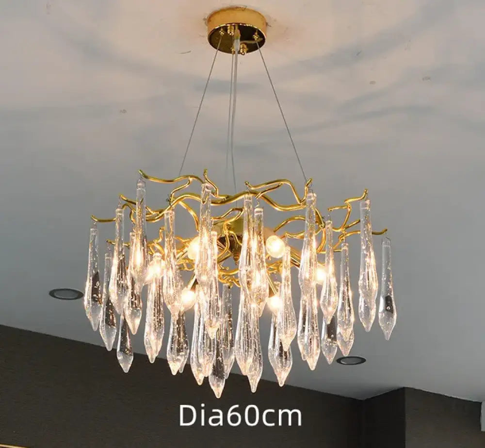 Modern Crystal Water Drop Chandelier, Clear or Colorful, Round or Linear – view 8