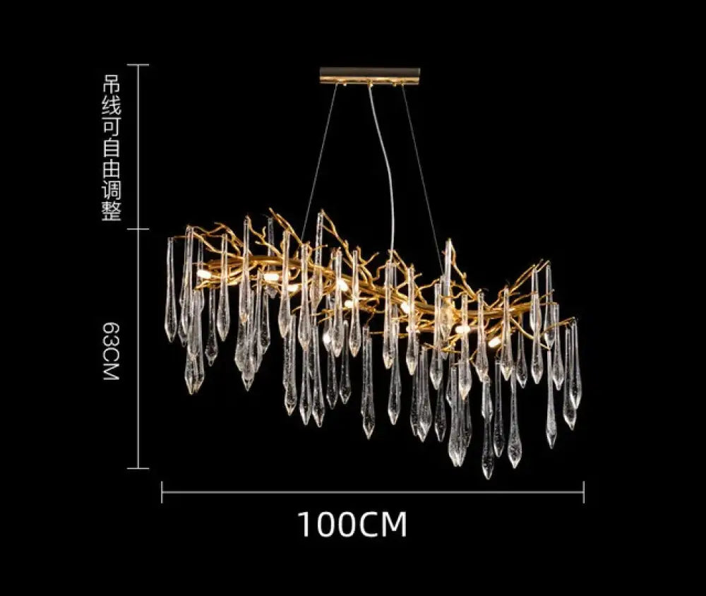 Modern Crystal Water Drop Chandelier, Clear or Colorful, Round or Linear – view 14