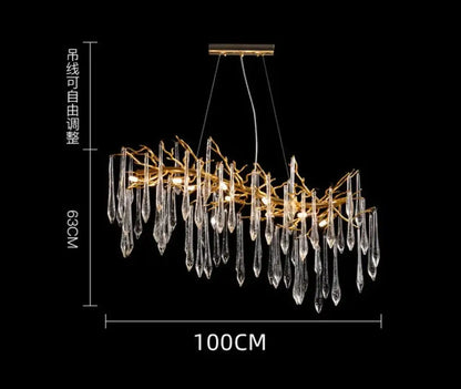 Modern Crystal Water Drop Chandelier, Clear or Colorful, Round or Linear – view 14