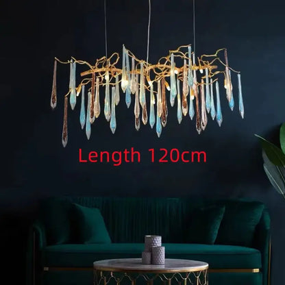 Modern Crystal Water Drop Chandelier, Clear or Colorful, Round or Linear – view 18