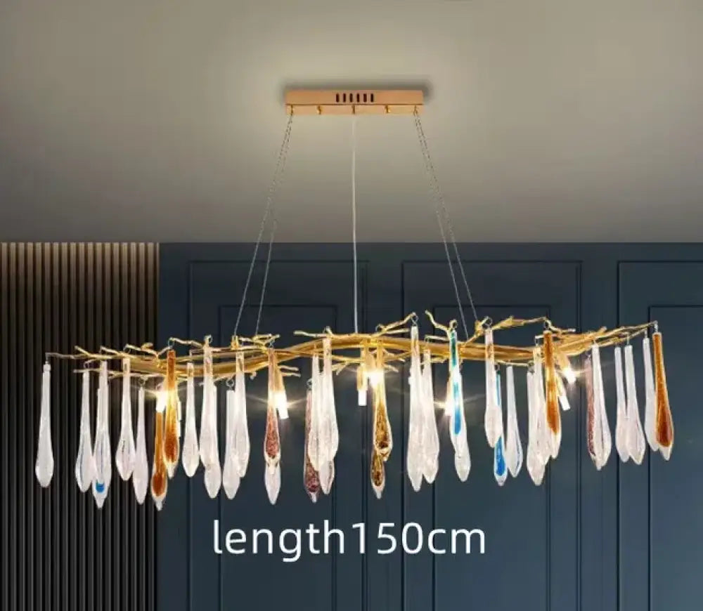 Modern Crystal Water Drop Chandelier, Clear or Colorful, Round or Linear – view 19