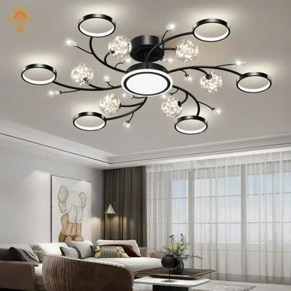 Modern Starry Gold Flush Mount Ceiling Light, Multi-Head – view 2