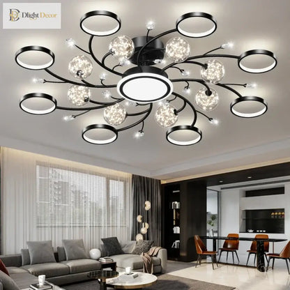 Modern Starry Gold Flush Mount Ceiling Light, Multi-Head – view 4