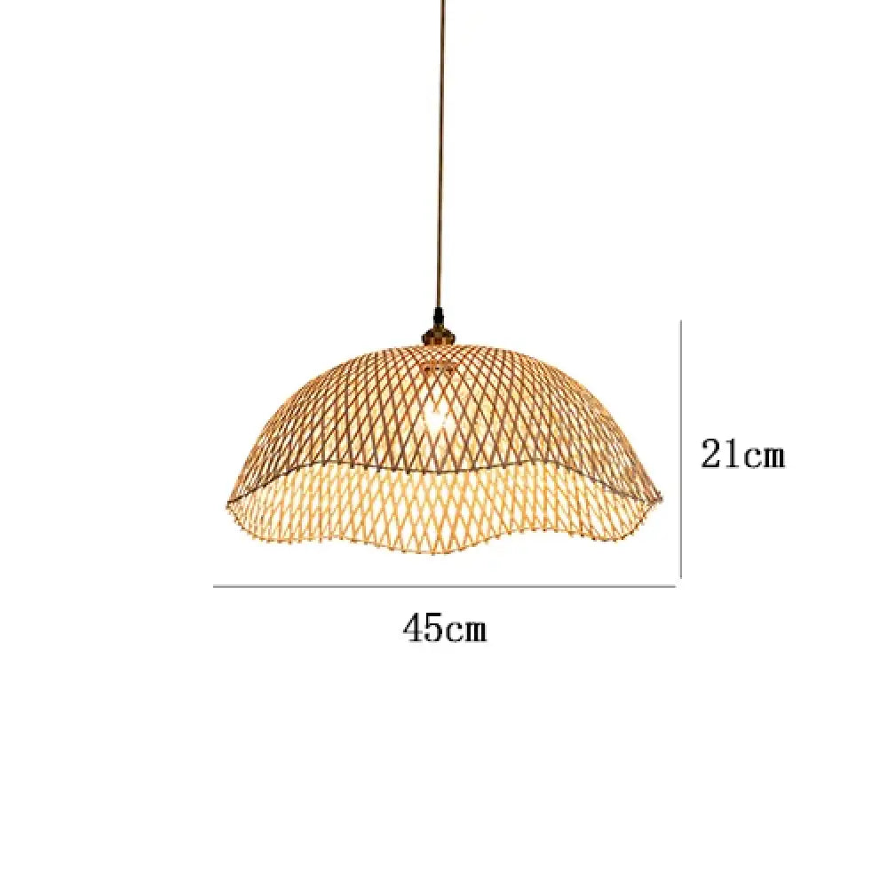 Hand-Woven Bamboo and Rattan Wicker Pendant Light for Dining Room – view 7