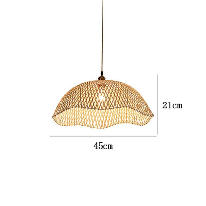 Hand-Woven Bamboo and Rattan Wicker Pendant Light for Dining Room – view 7