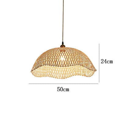 Hand-Woven Bamboo and Rattan Wicker Pendant Light for Dining Room – view 8