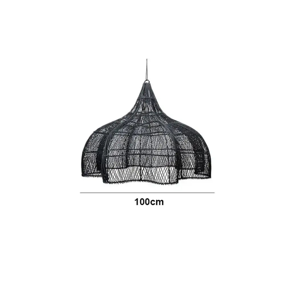 Handmade Petal Rattan Pendant Light for Kitchen Island and Living Room – view 12