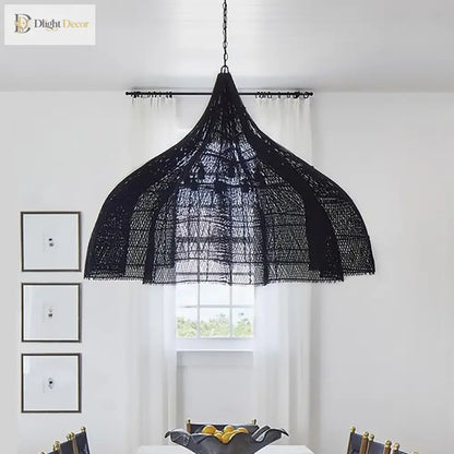 Handmade Petal Rattan Pendant Light for Kitchen Island and Living Room – view 3