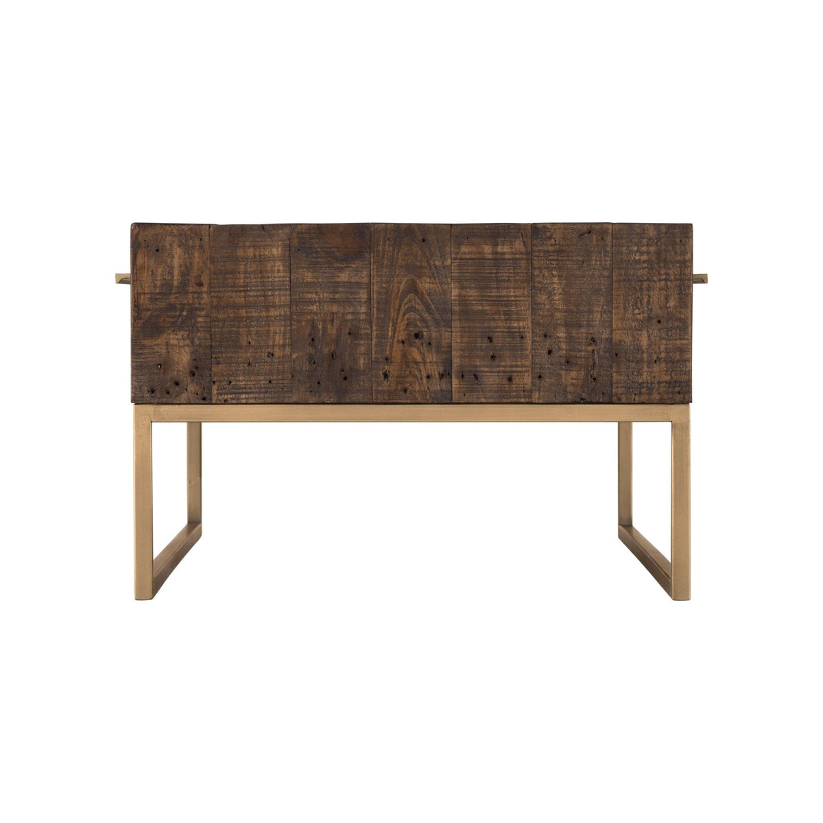 Monterey Reclaimed Pine Wood Coffee Table with Metal Legs, Smokey Taupe – view 5