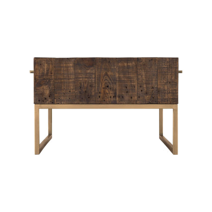 Monterey Reclaimed Pine Wood Coffee Table with Metal Legs, Smokey Taupe – view 5