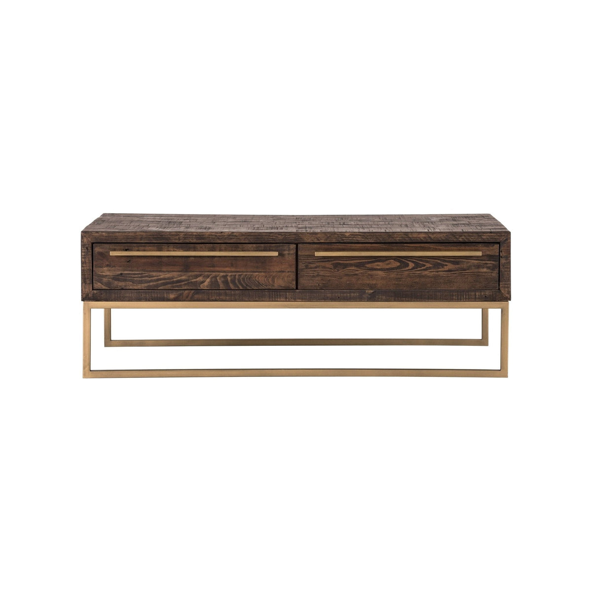 Monterey Reclaimed Pine Wood Coffee Table with Metal Legs, Smokey Taupe – view 3