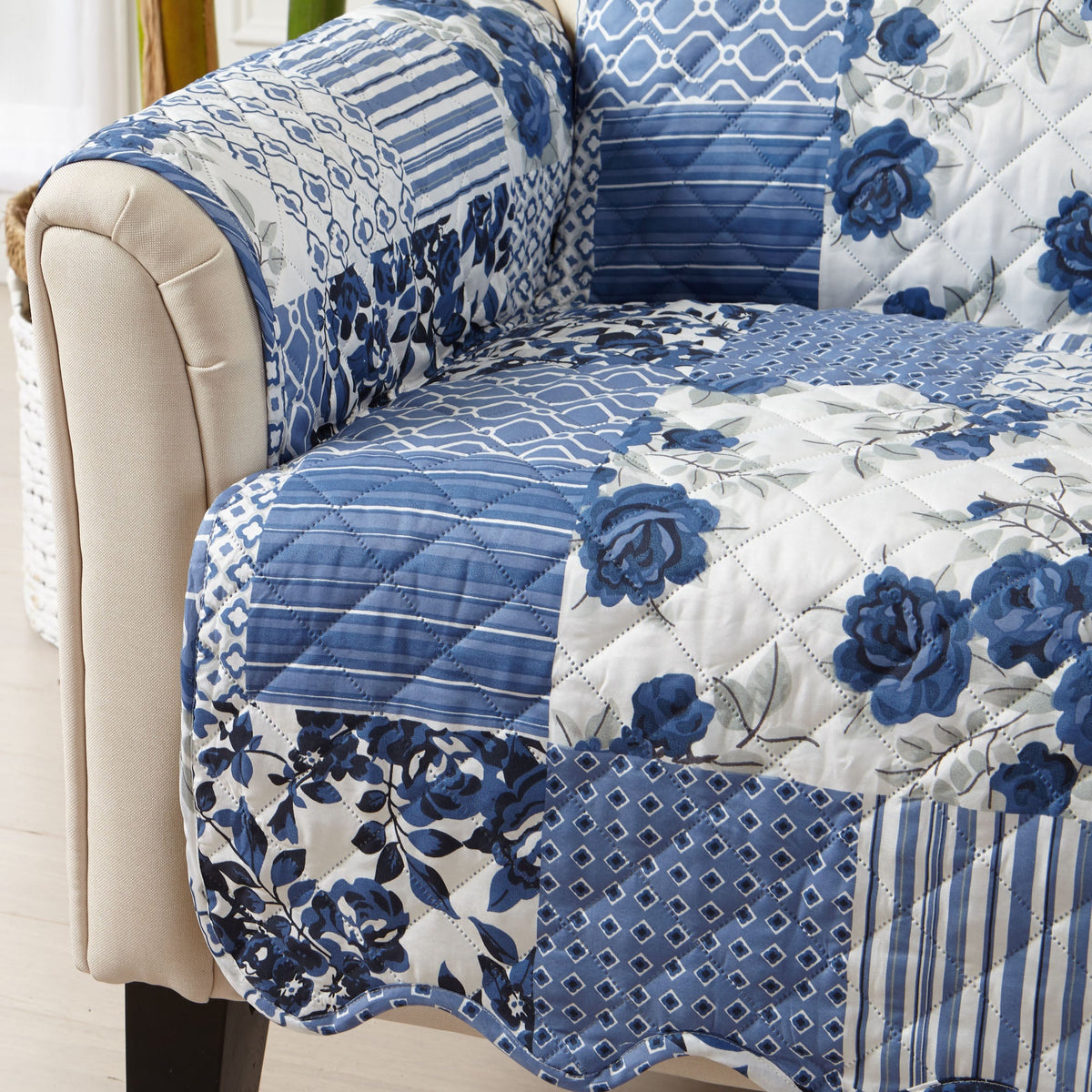 Reversible Patchwork Furniture Protector – Langdon Collection Sofa Cover – view 124