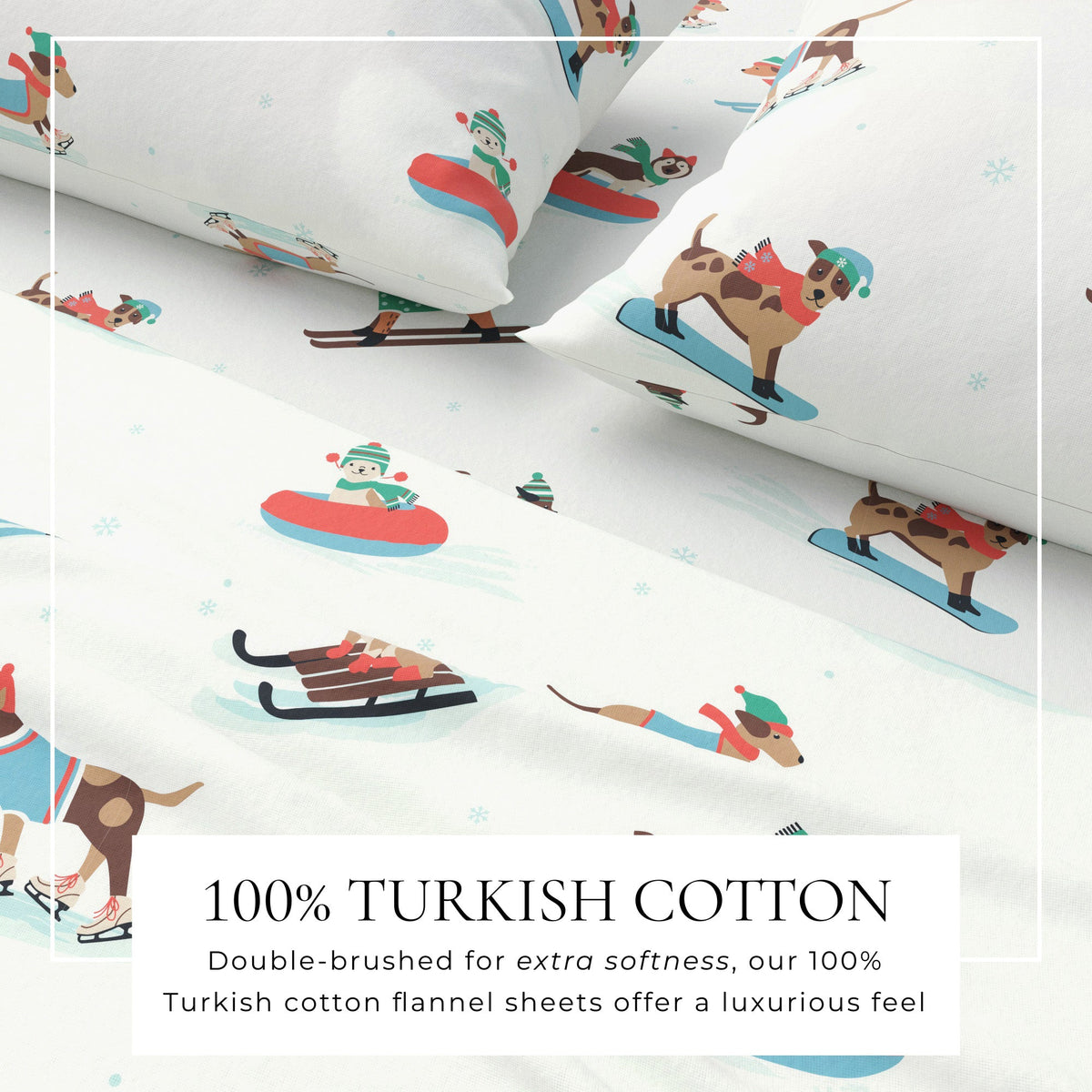 Turkish Cotton Christmas Flannel Sheet Set – Whittaker Collection – view 36