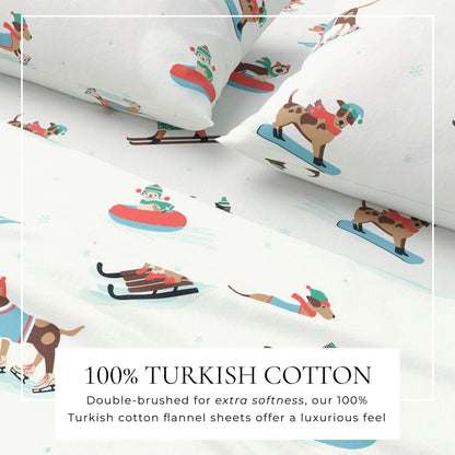 Turkish Cotton Christmas Flannel Sheet Set – Whittaker Collection – view 36