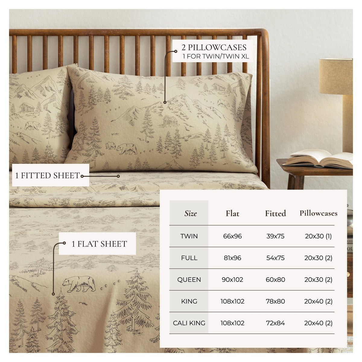 Turkish Cotton Flannel Sheet Set – Stratton Collection – view 62