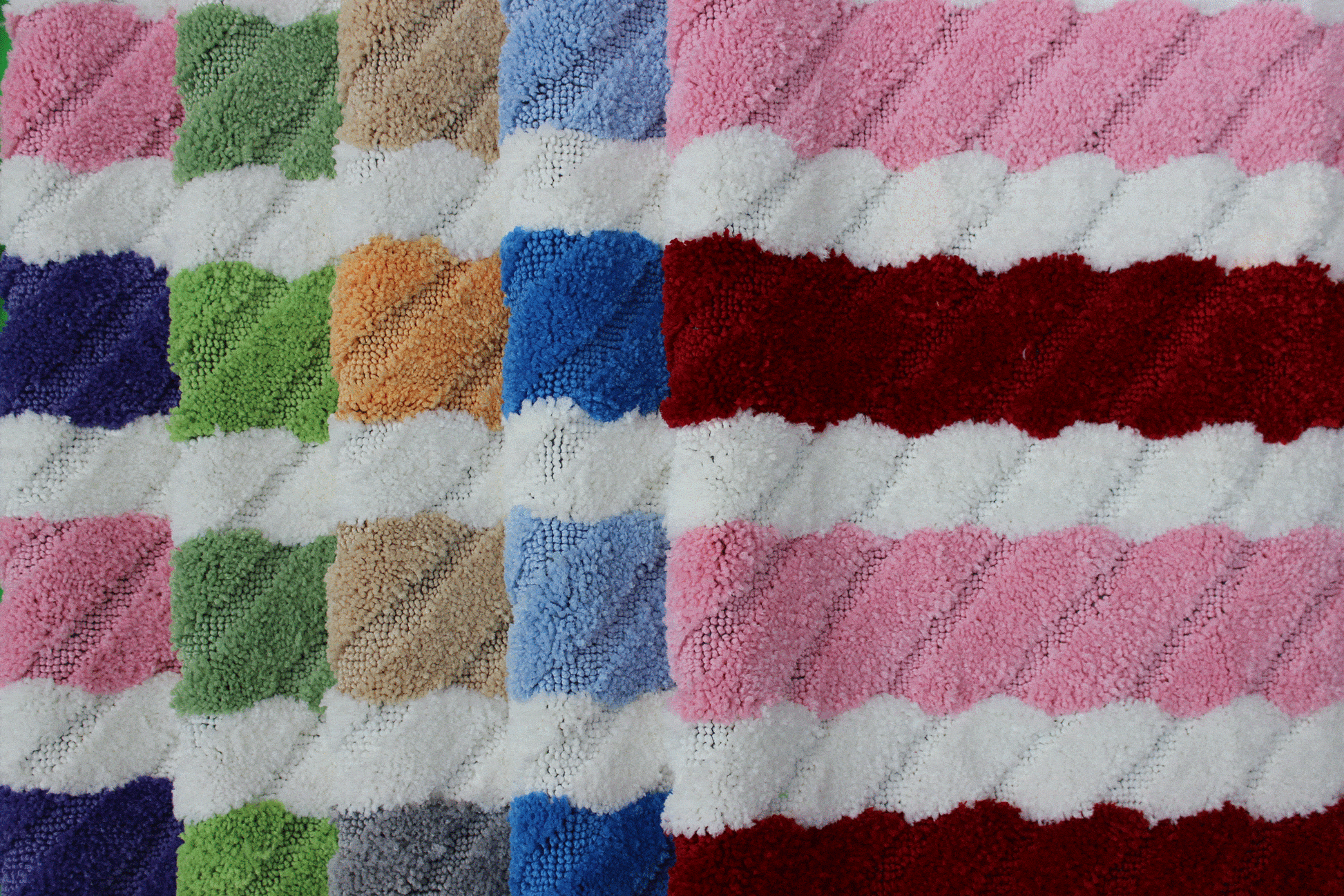 Wild Flower Purple and Pink Striped Microfiber Bath Rug – view 4
