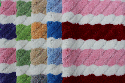 Wild Flower Purple and Pink Striped Microfiber Bath Rug – view 4
