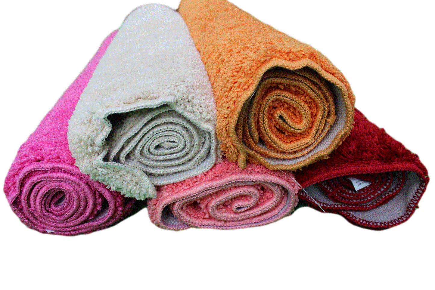Salmon Coral Pink Polyester Microfiber Floor Mat – view 4