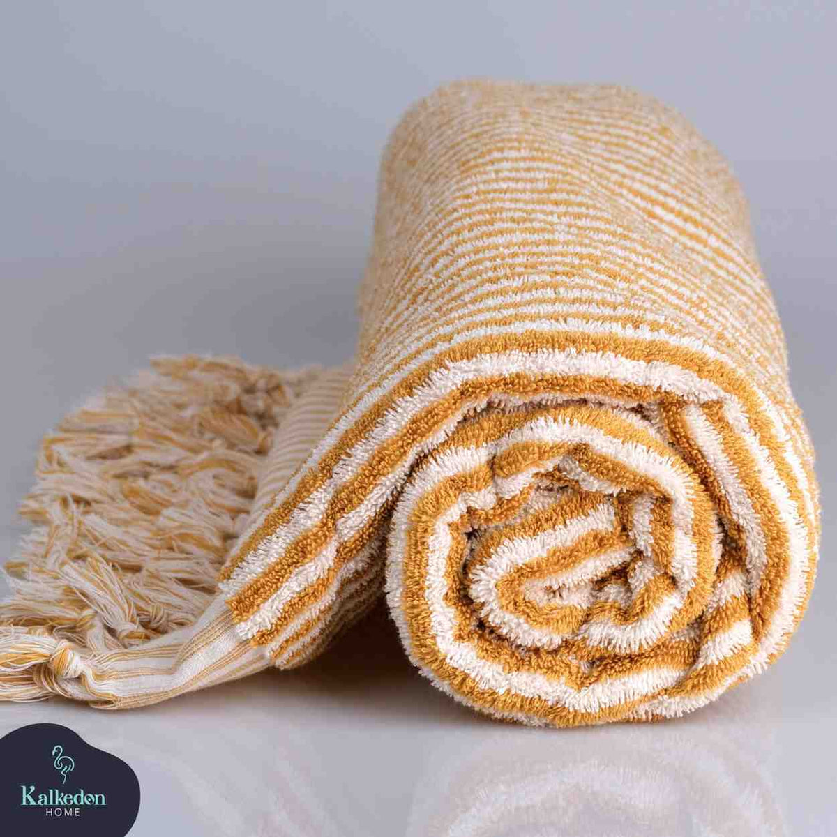 Organic Cotton Striped Bath Towel, Jacquard Woven 36 x 72 Inch – view 8