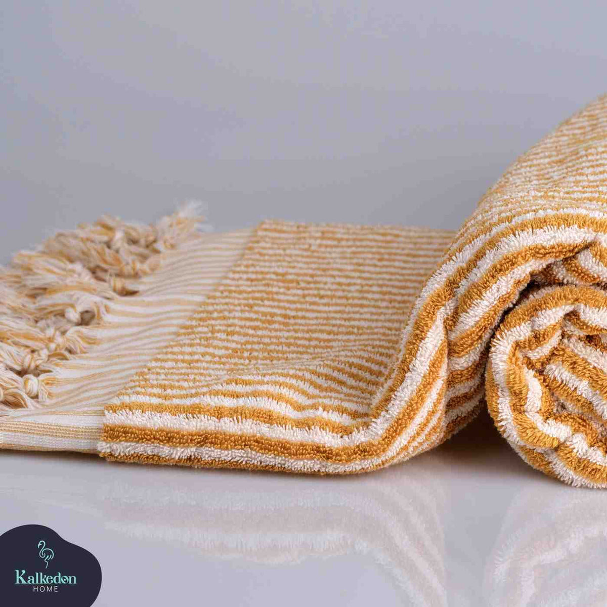 Organic Cotton Striped Bath Towel, Jacquard Woven 36 x 72 Inch – view 9